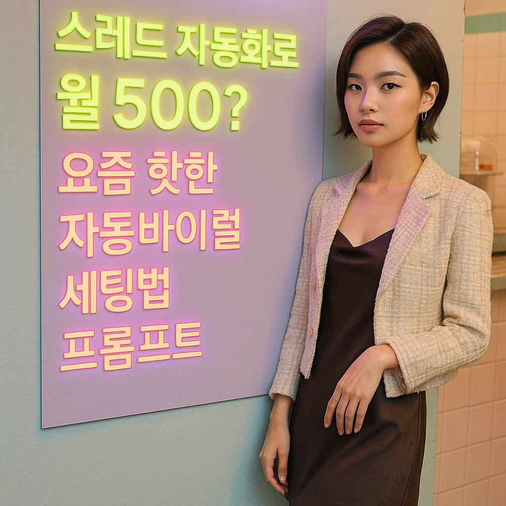 스레드 자동화로 월 500? 요즘 핫한 자동바이럴 세팅법 프롬프트